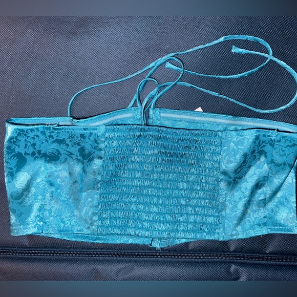 12th Tribe St. Barths Aqua Jacquard Crop Top NWT - Picture 9 of 9